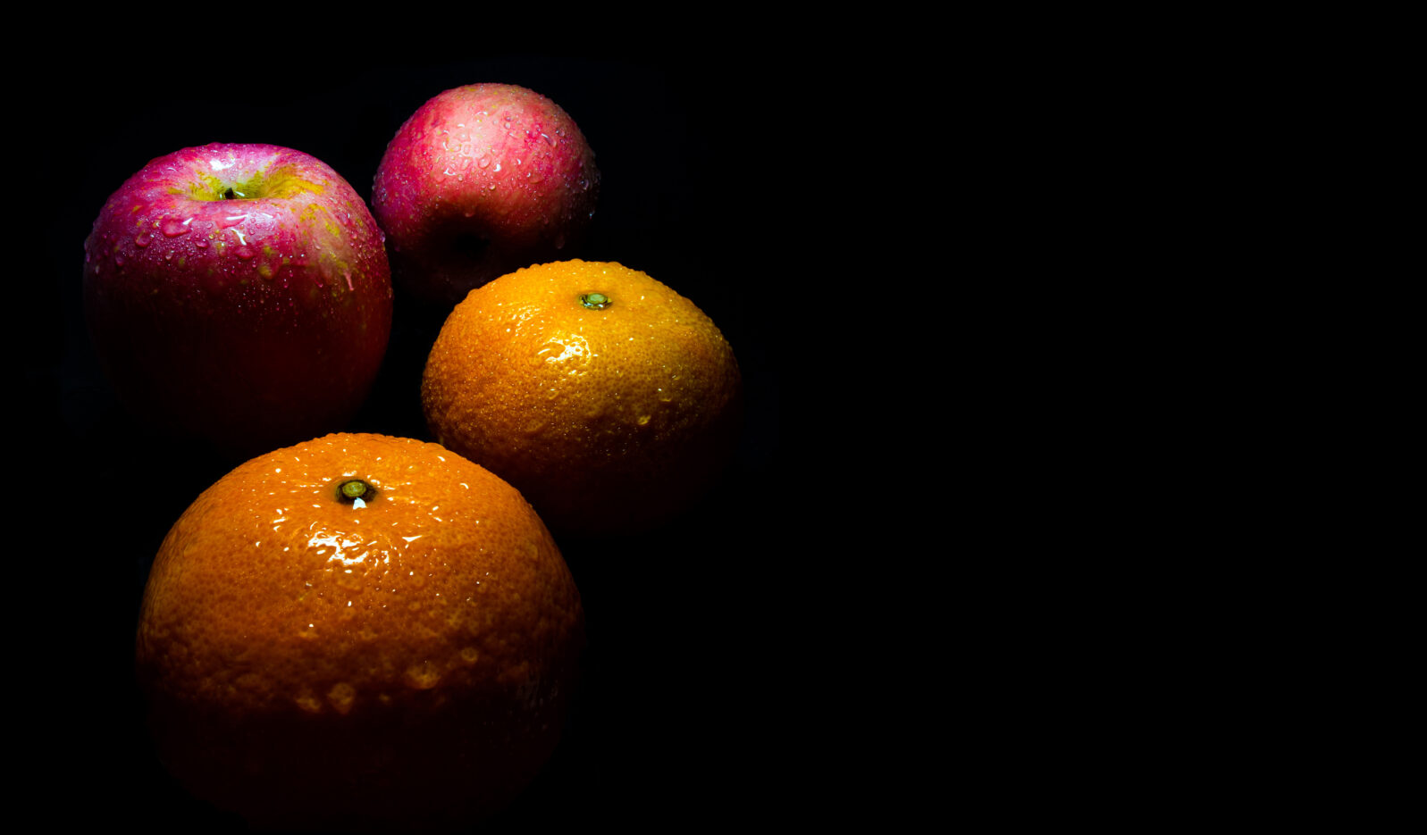 Apples and oranges in shadows