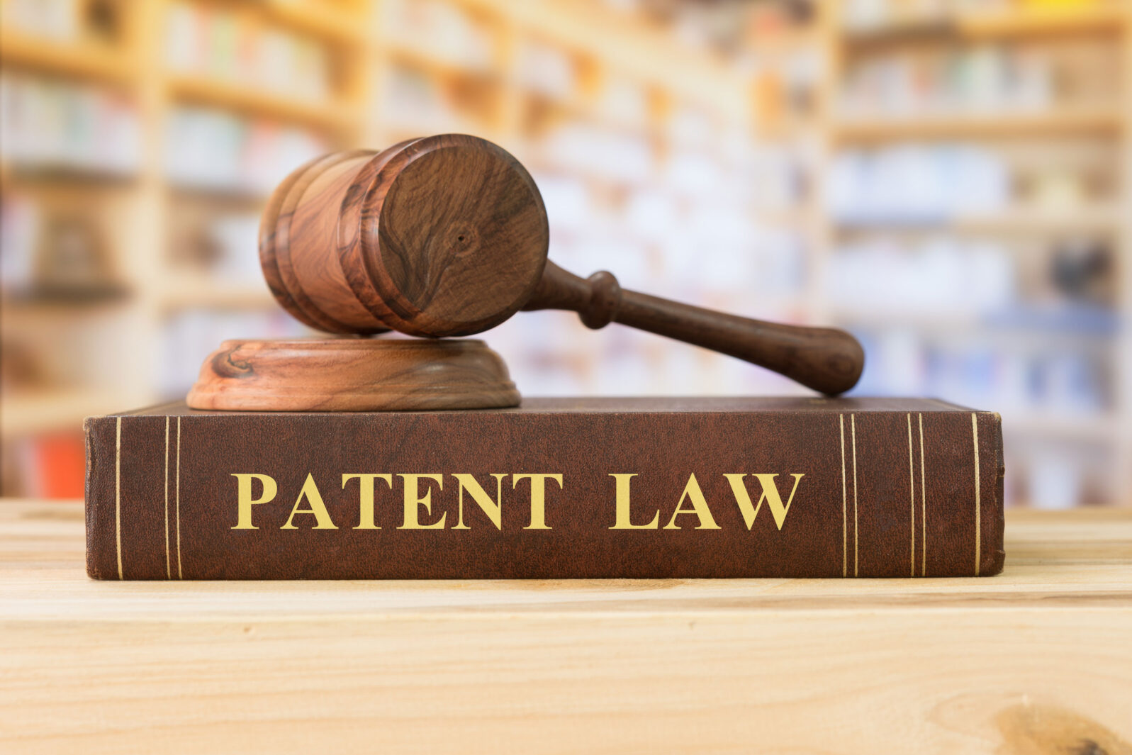 Gavel on patent law book