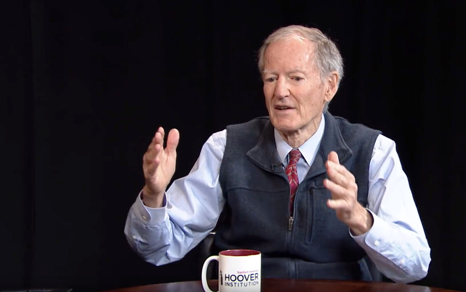 George Gilder talking with Peter Robinson at the Hoover Institution