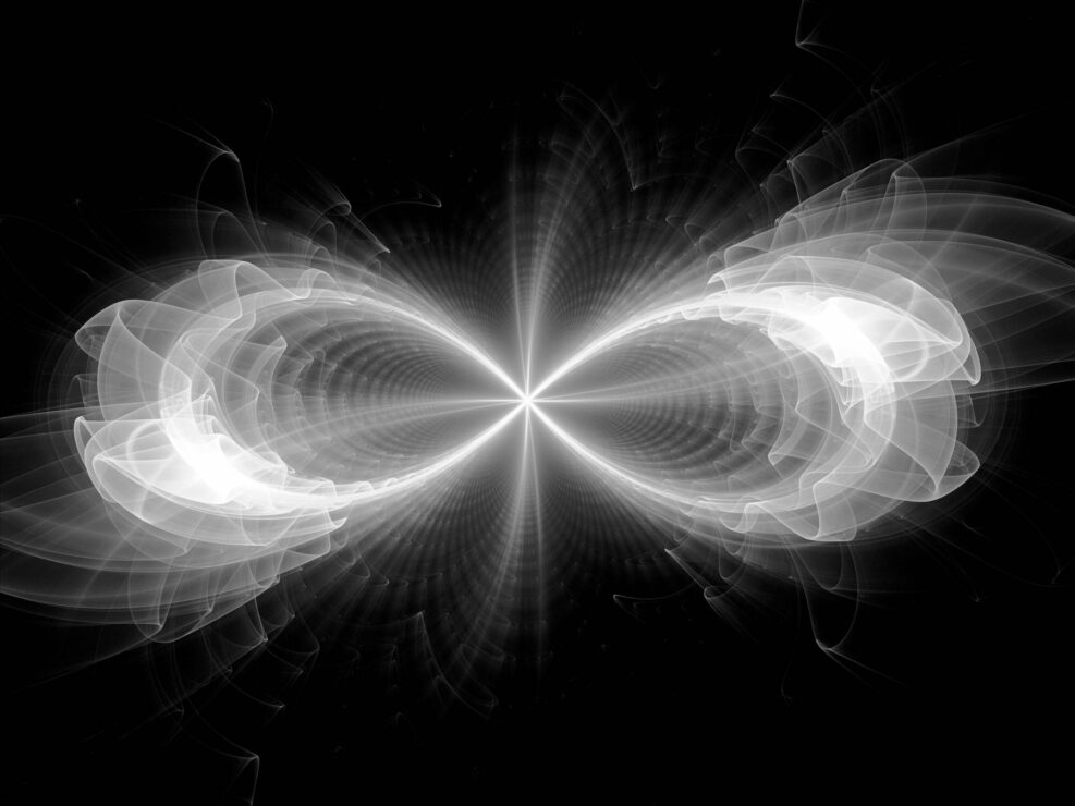 Infinity sign black and white texture, computer generated abstract background, 3D rendering