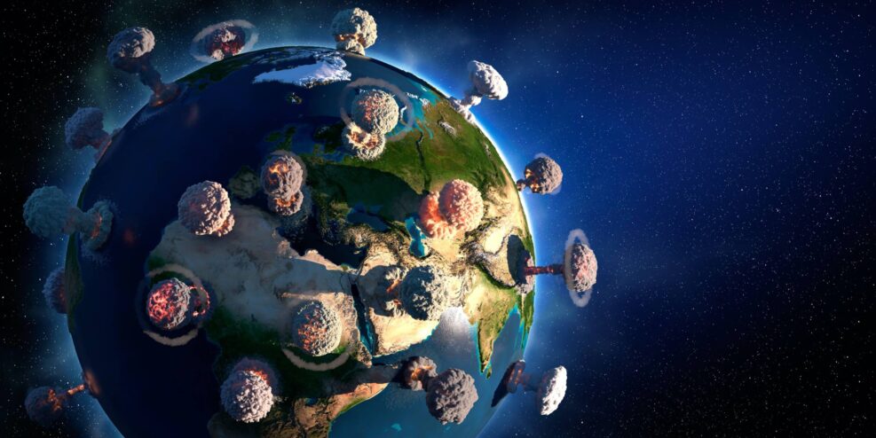 The concept of planet Earth similar to the COVID-19 virus