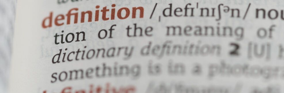 Dictionary showing the word definition