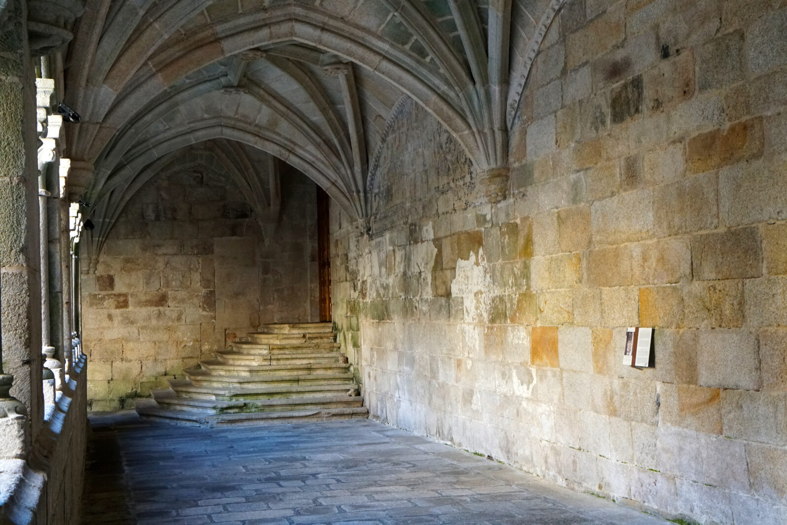 colonnade in medieval spanish monastery of Santo Estevo