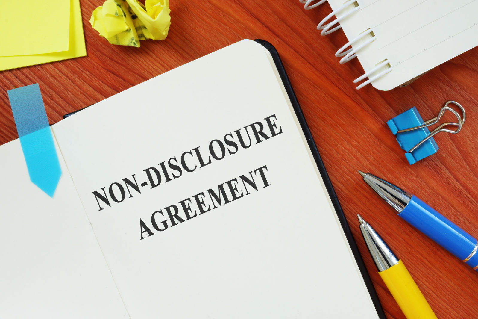 Open Non Disclosure Agreement NDA contract for signing.