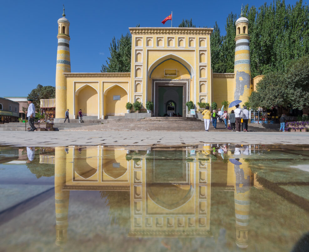 Kashgar, China - with more than 80% of the population made by Uyghurs, Kashgar displays a lot of Islamic landmarks. Here in particular the Id Kah Mosque, the biggest mosque in China
