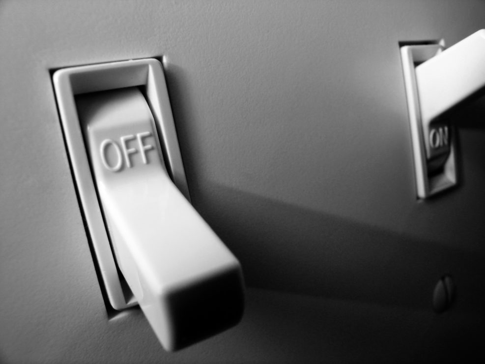 Light Switch for On and Off Power Illumination