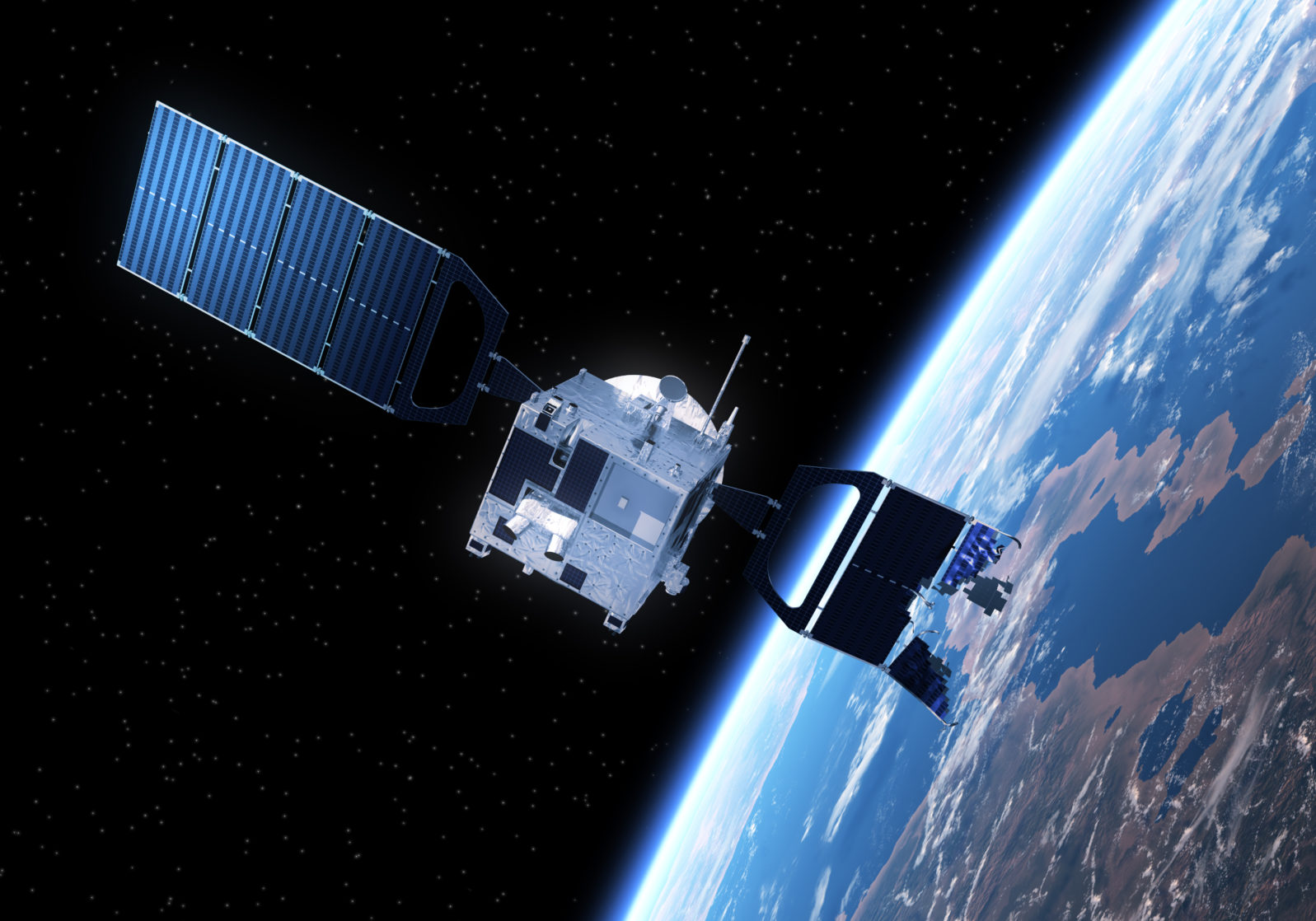 Crashed Satellite Flying Toward The Earth