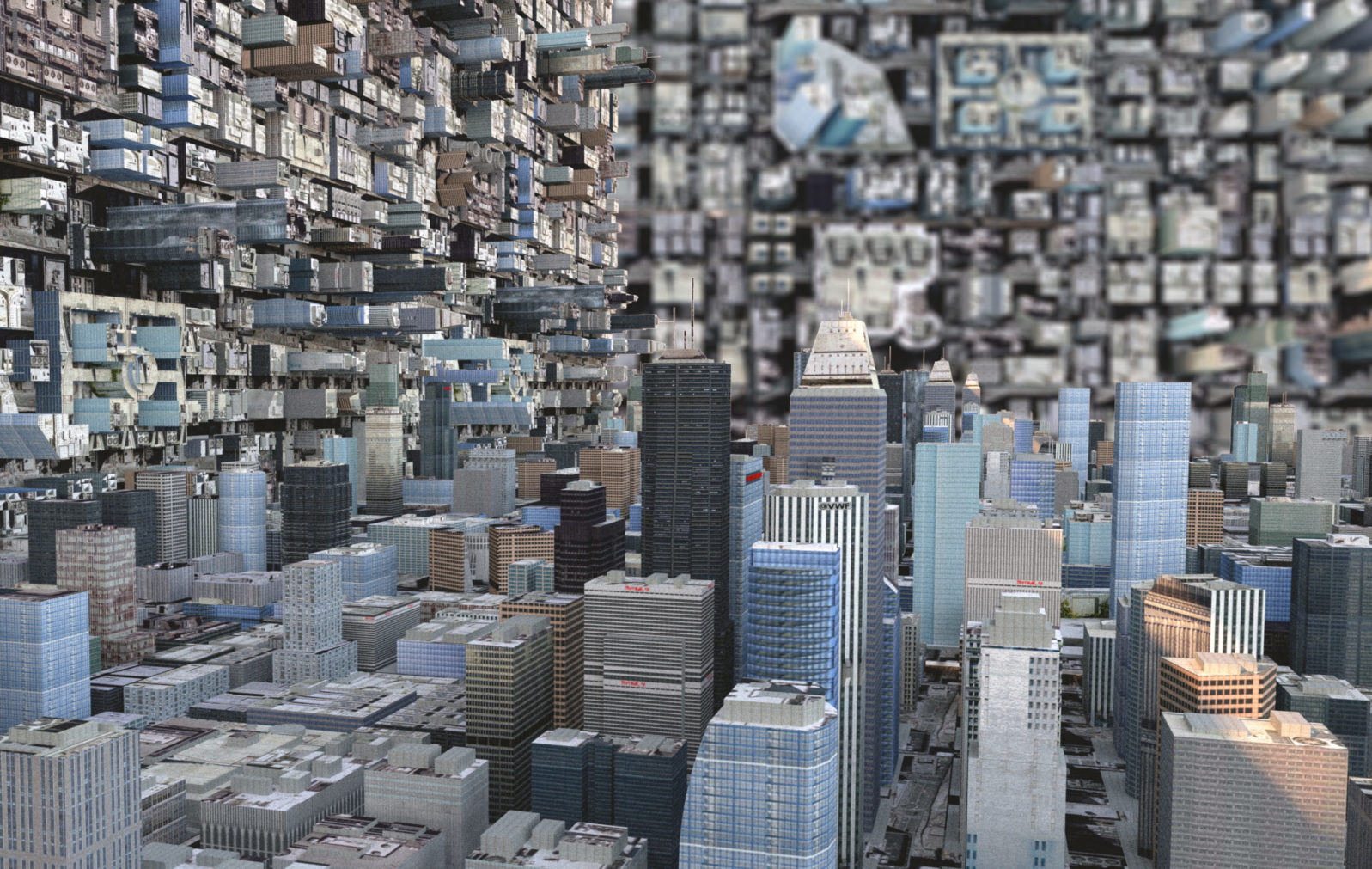 Skyscrapers and City. 3d illustration