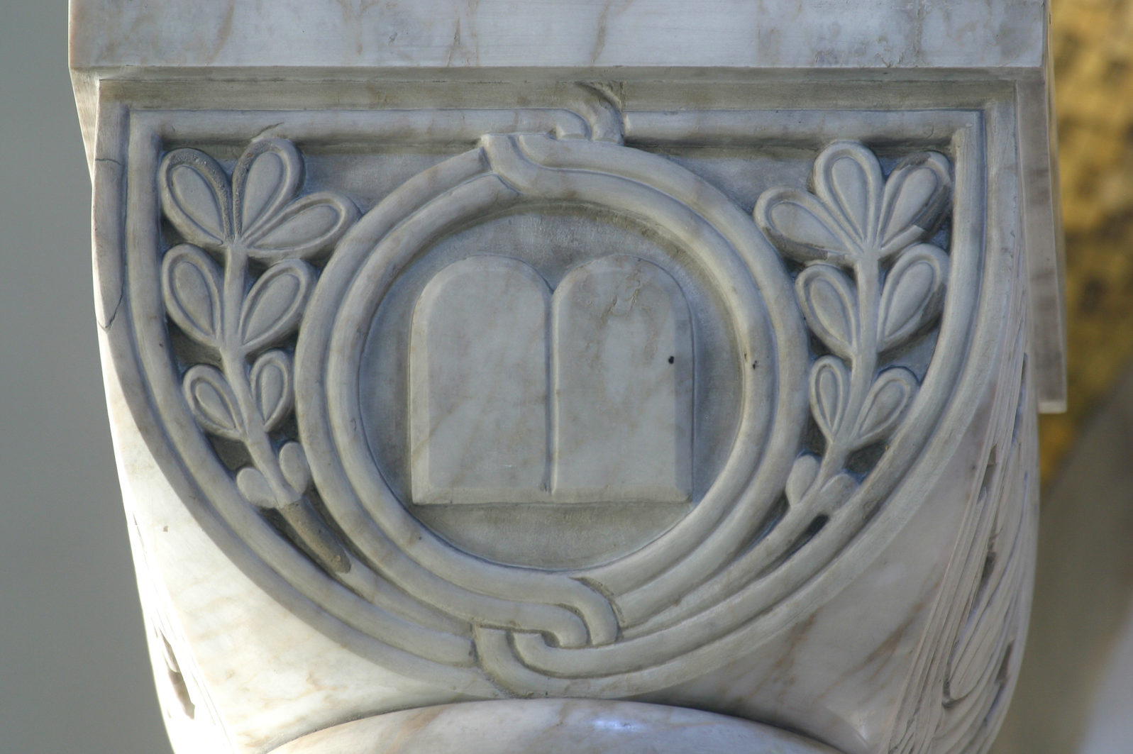 Ten Commandments, historic church column ornate detail