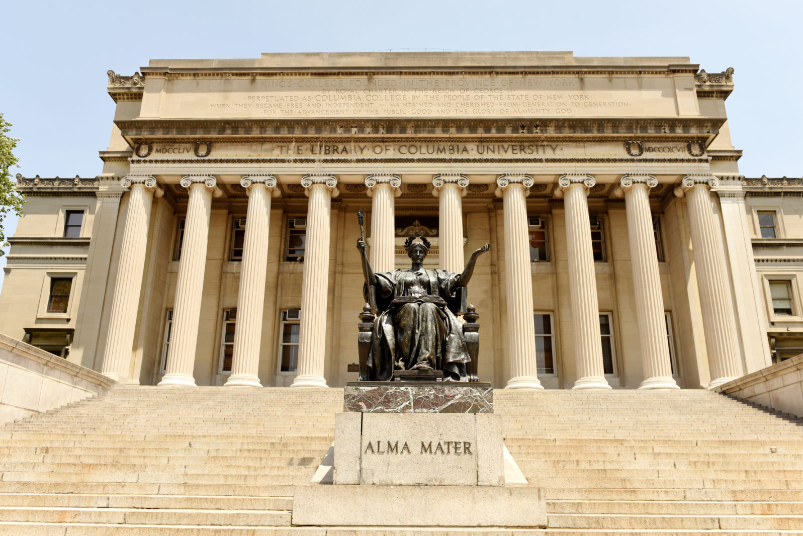 Alma Mater statue near the Columbia University library.