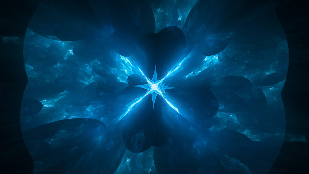 Blue glowing antimatter
