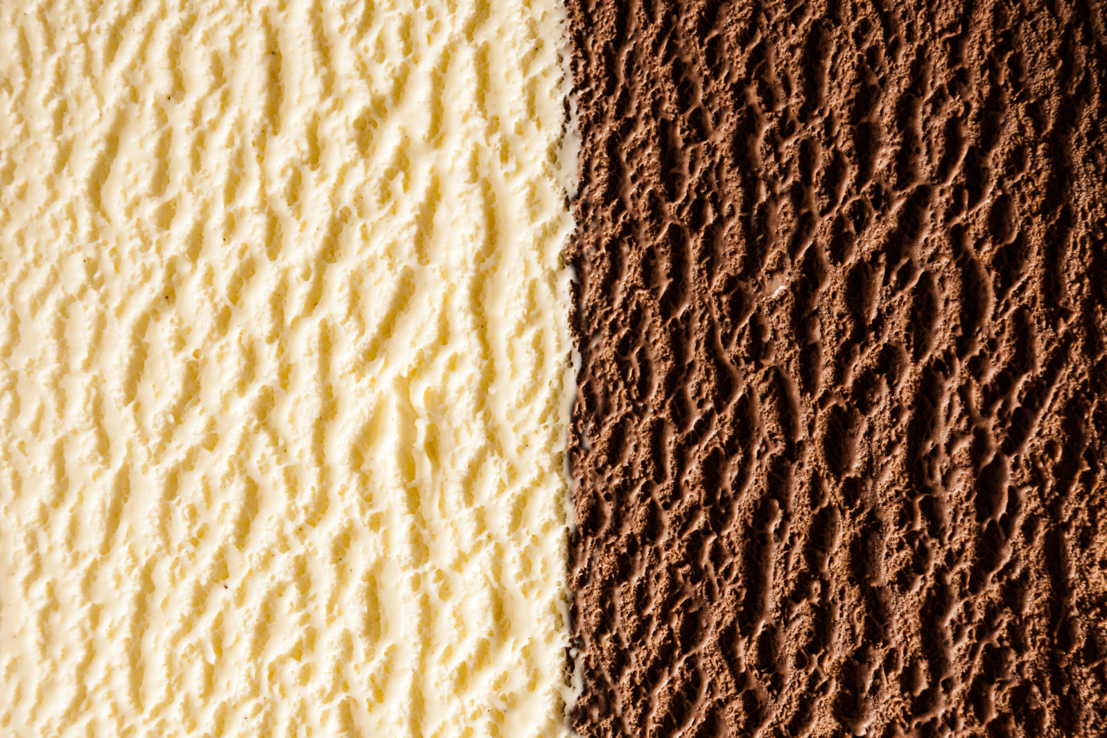 Chocolate and vanilla bourbon ice creams