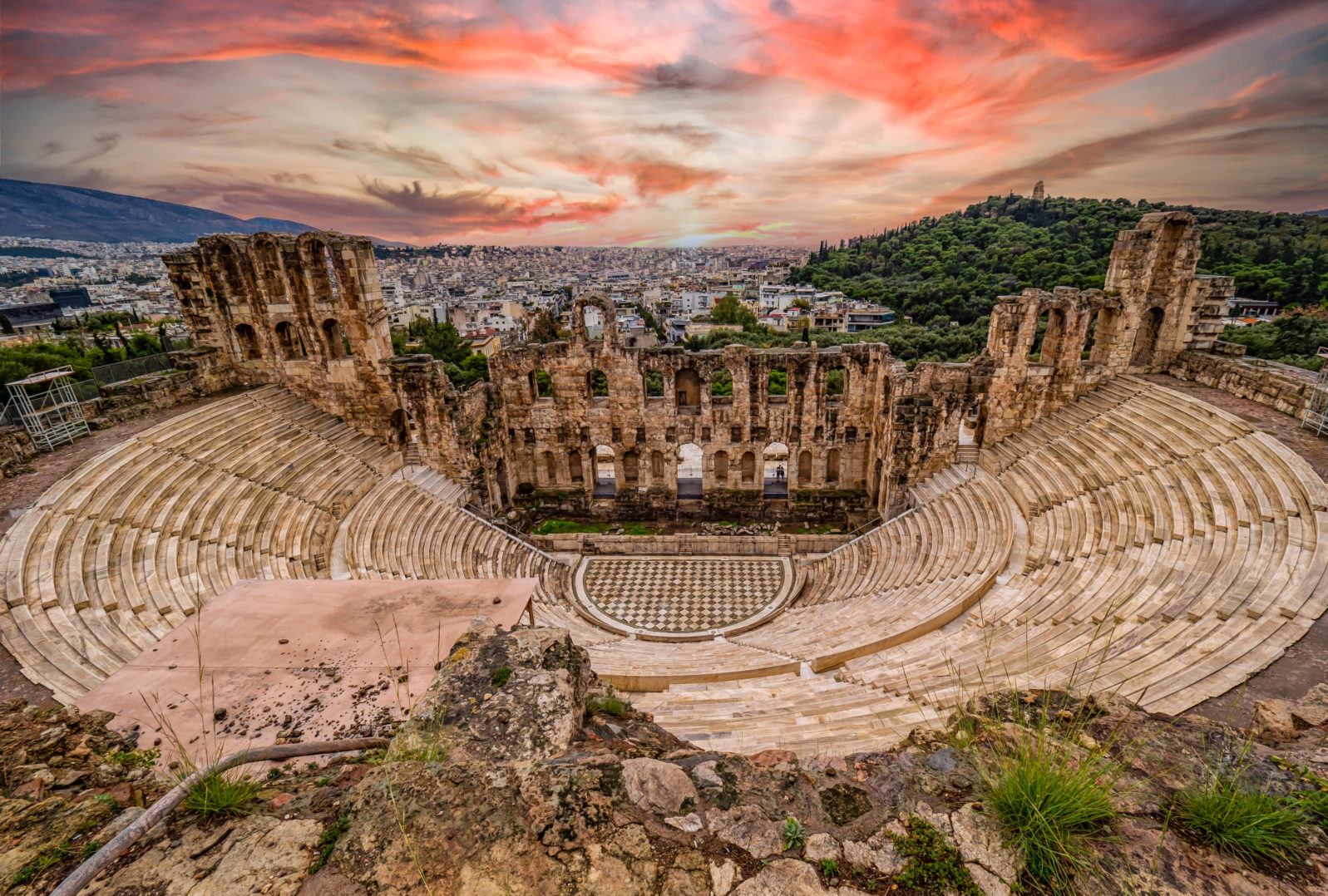 Athens Odeon theatre in the acropolis