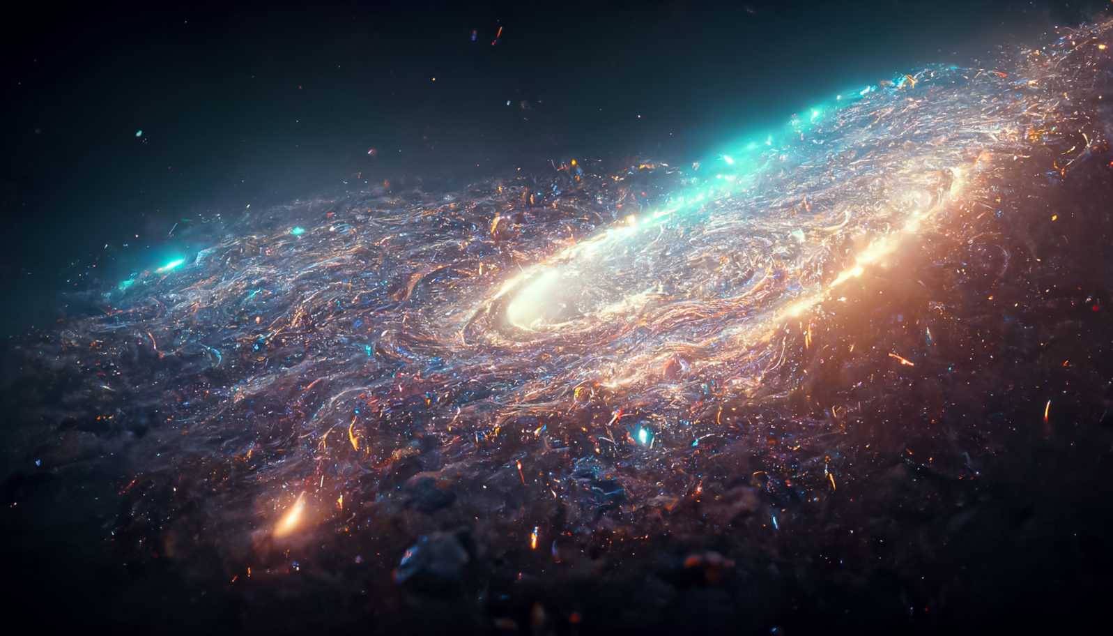 Nebula Milkyway and galaxies in space 3D