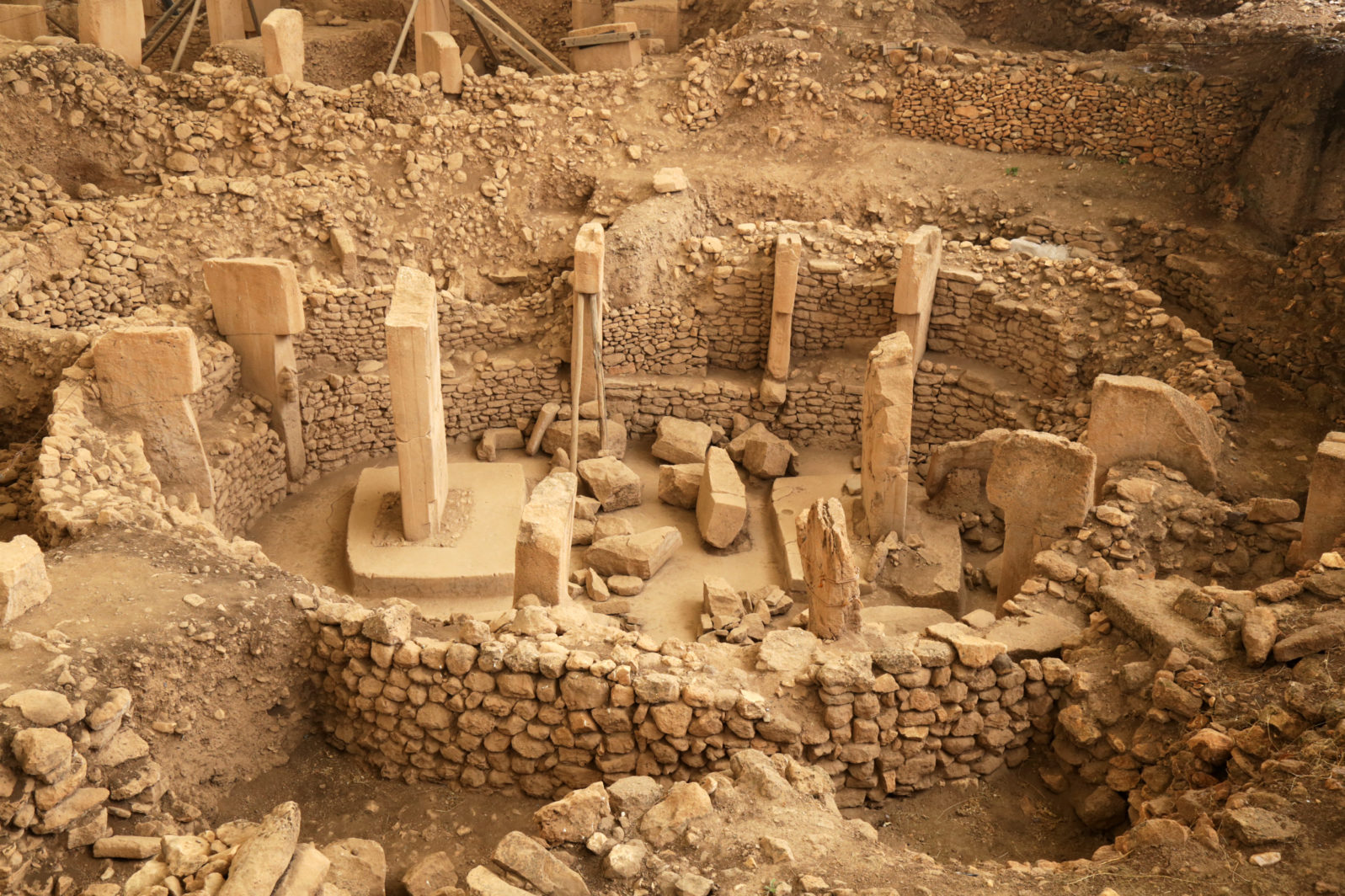 Ritual circle in the oldest temple of world - Gobeklitepe. October 2019.