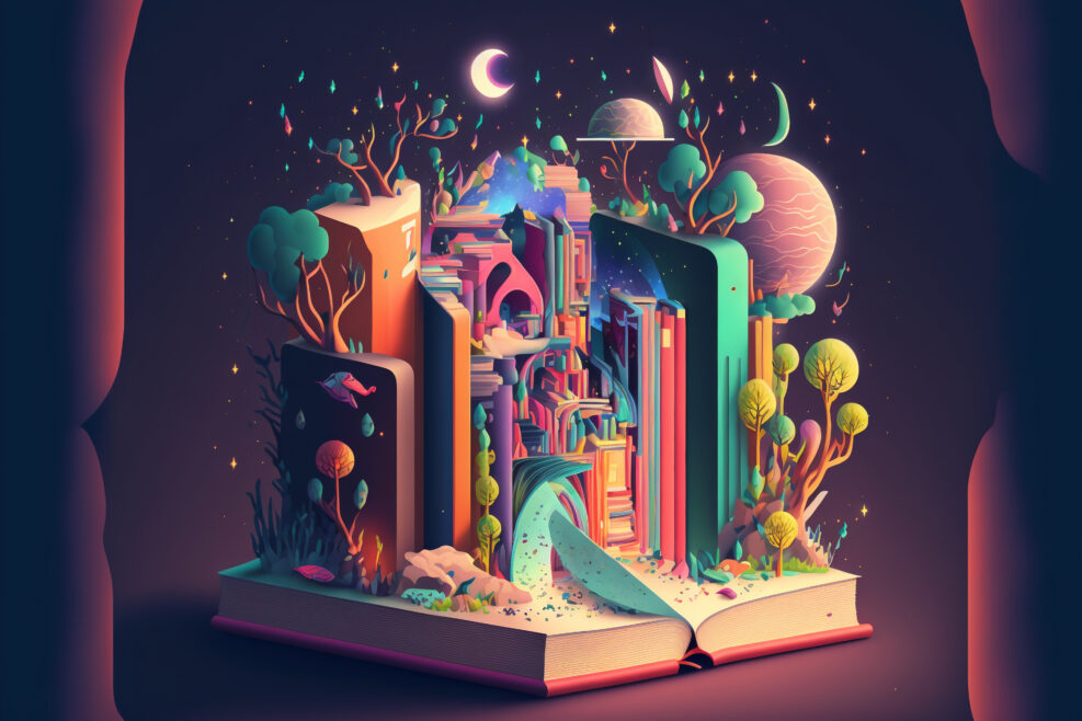 Book of Wonders: A Magical Book who makes dreams come true - Digital Art Design, unique illustration concept | Generative AI
