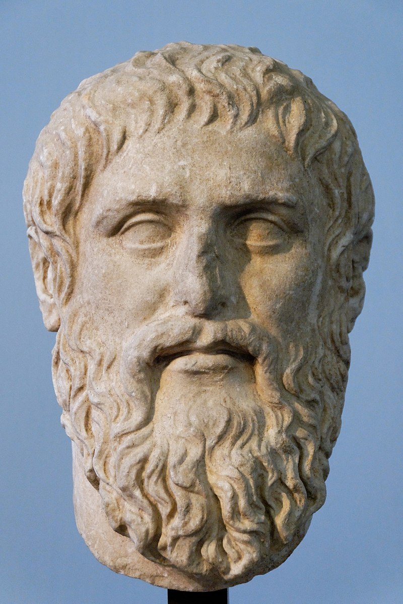 Plato Silanion Musei Capitolini MC1377.jpg Plato. Luni marble, copy of the portrait made by Silanion ca. 370 BC for the Academia in Athens. From the sacred area in Largo Argentina.