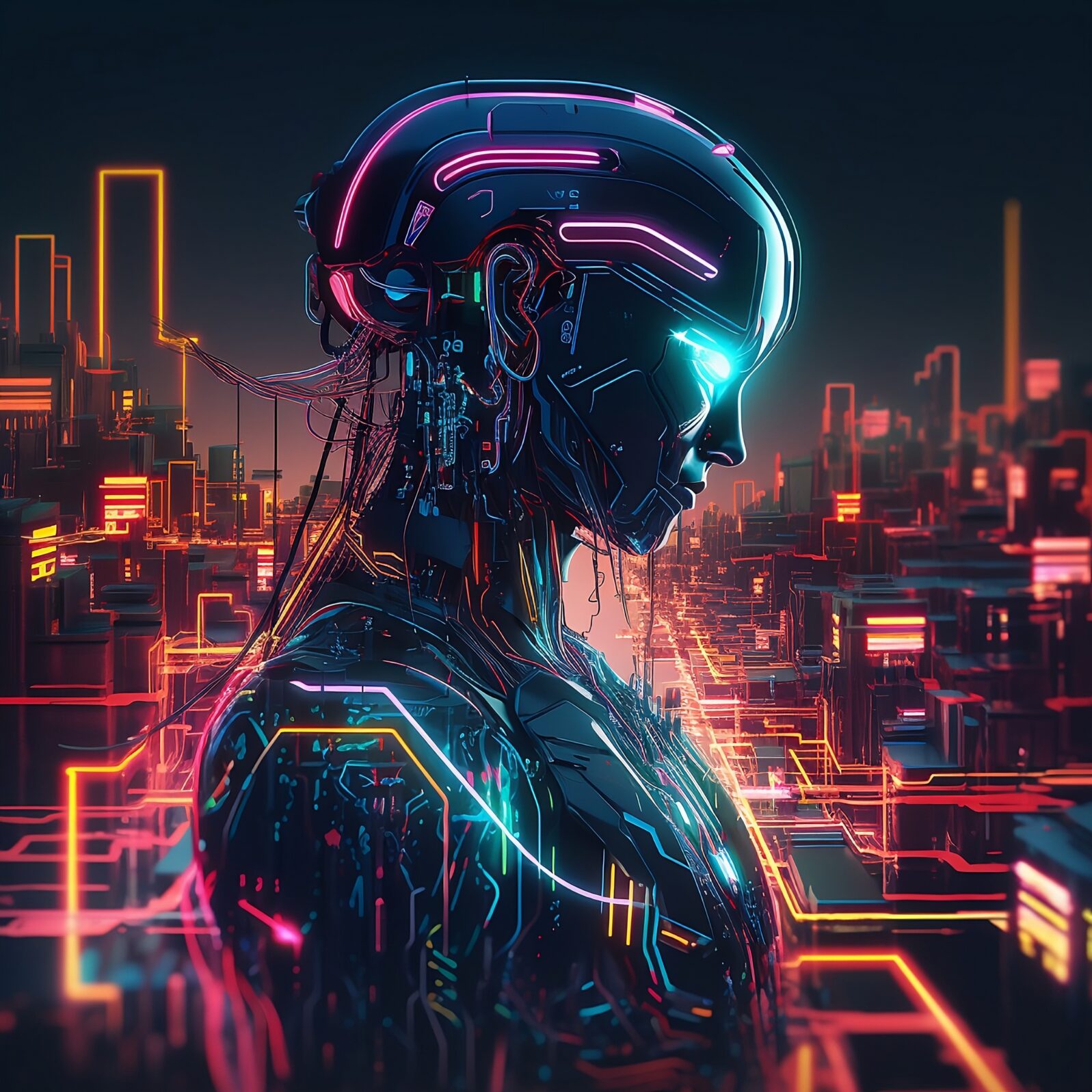 Post-Human Dystopia - A Cybernetic Future in Neon