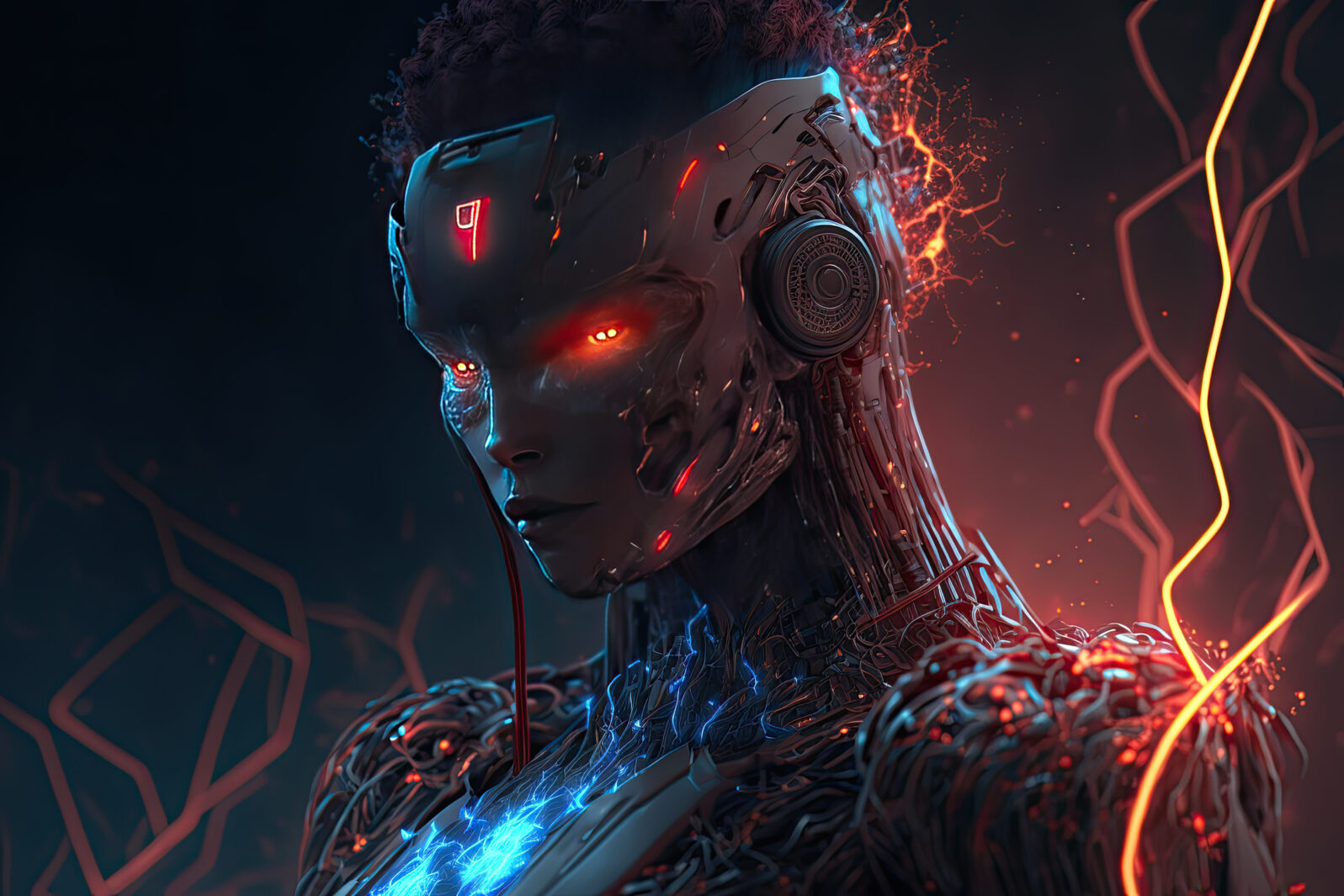 Robot, Machine, Cyborg, Droid, Android, artificial intelligence, AI, computer, chatGPT, technology, internet, technology, advanced, digital, circuit, futuristic, network, light, communication, inform