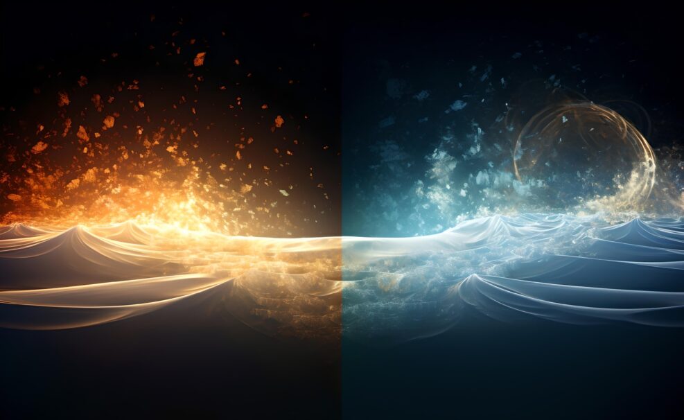 The duality of light as wave and particle background. Generative AI.