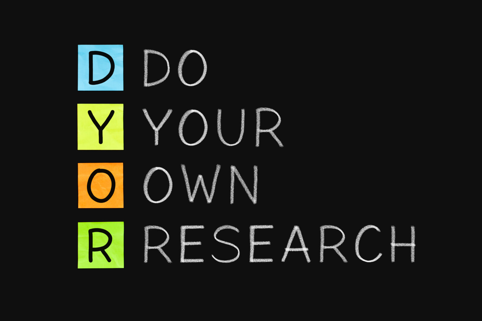 DYOR - Do Your Own Research Concept