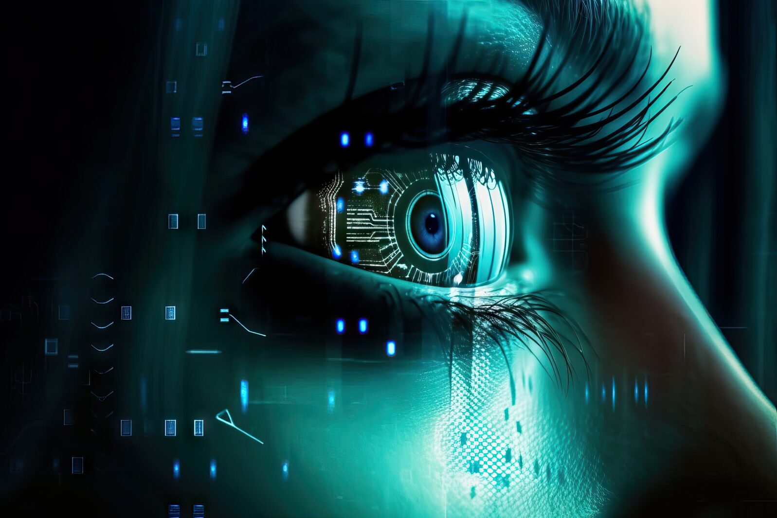 Futuristic AI Woman: The Evolution of AGI in a Digital World, Facial recognition, Artificial Intelligence, AI Generated Art