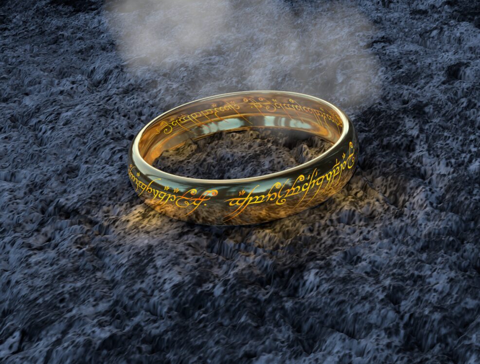 3d Render. Interesting ring model. Modern background for your banner, flyer, template, text, poster, magazine, branding.