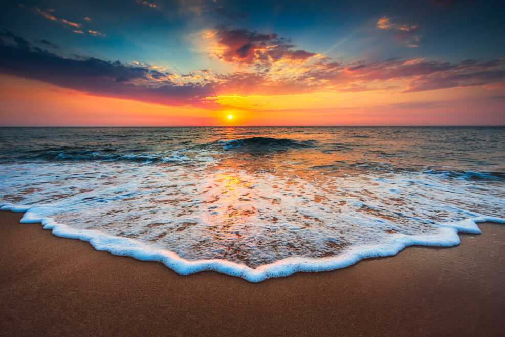 Beautiful sunrise over the sea