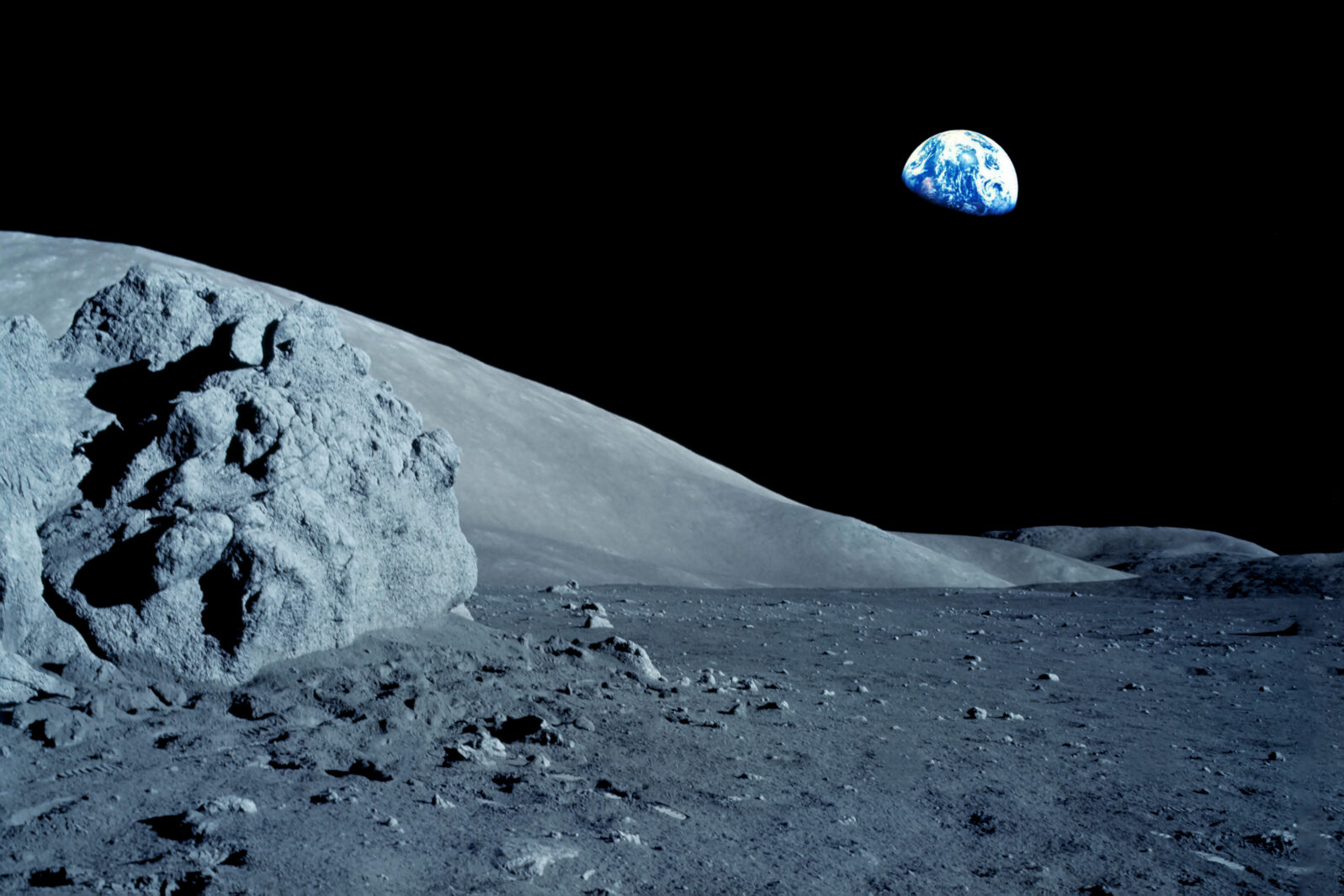 View of the surface of the moon.Elements of this image furnished by NASA