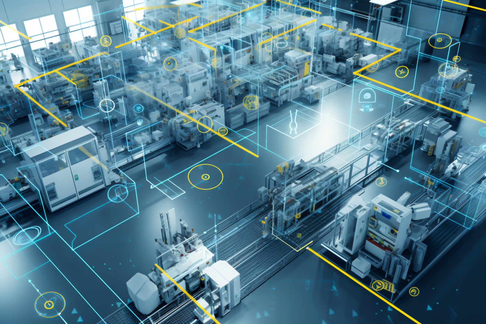 industry 4.0, Factory Industrial Engineer working with automation robot arms machine in intelligent factory, generative ai