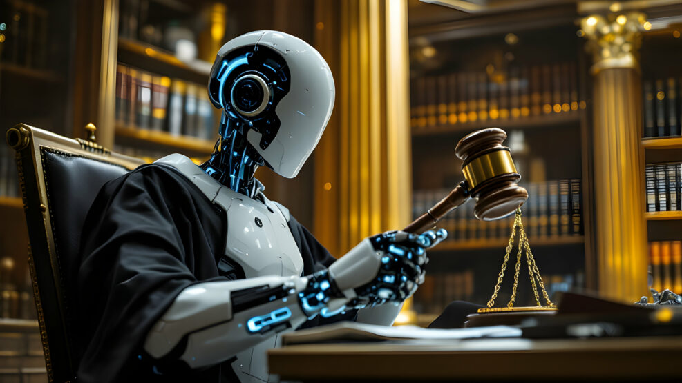 Robot Judge in a Law Library Setting