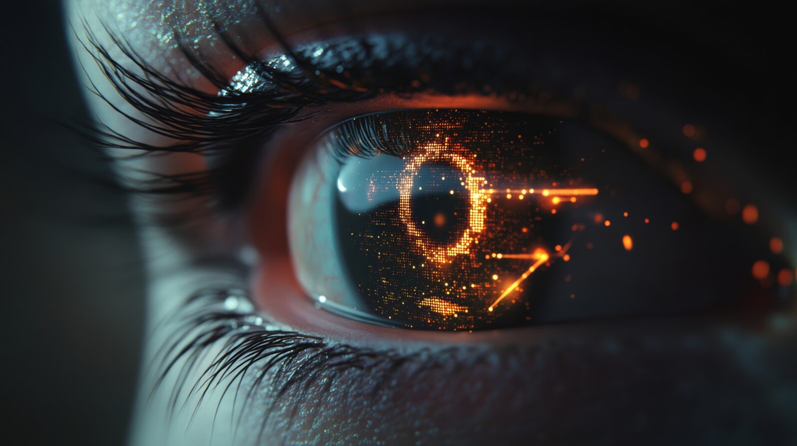 Conceptual image of artificial intelligence augmenting human vision and cognition