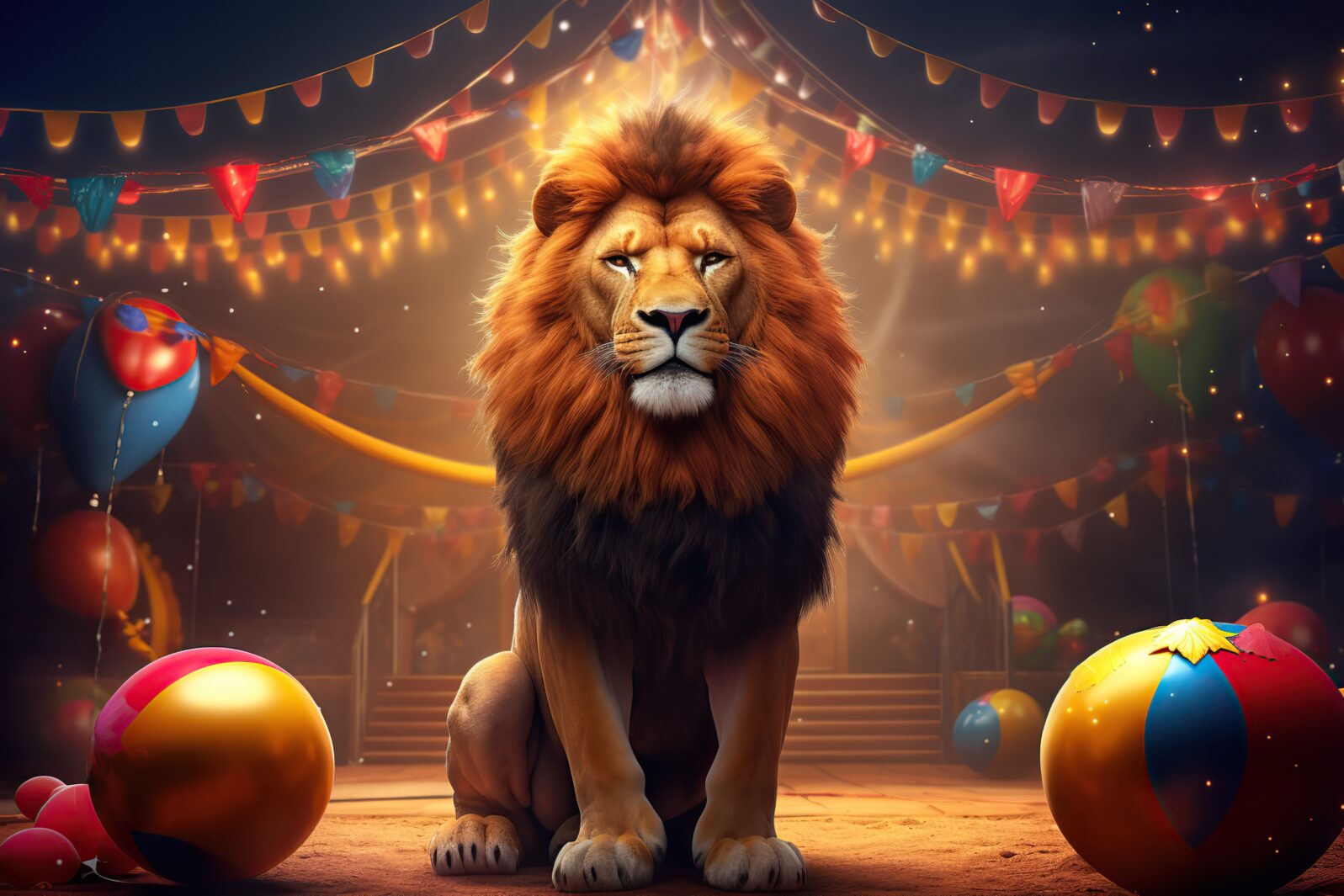 Circus lion. Ai art