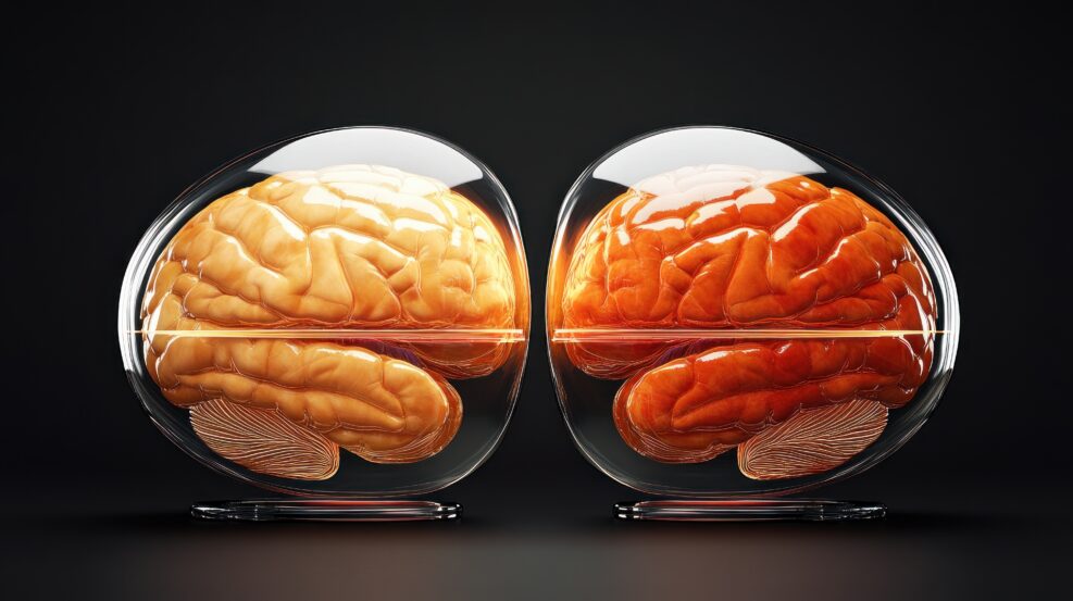 Exploring the intricacies of human cognition a dual brain representation in artistic form