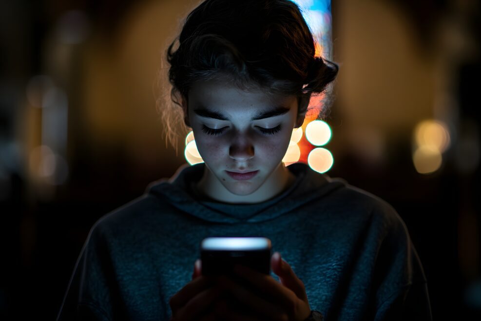 Youth creating prayer post on Snapchat