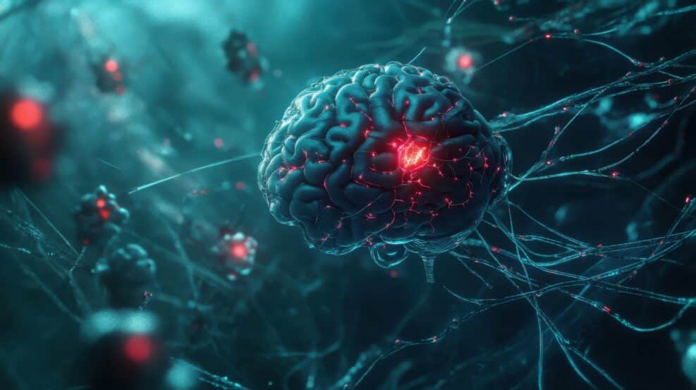 Pathways of the prefrontal cortex controlling decision-making shown in a nervous system diagram.
