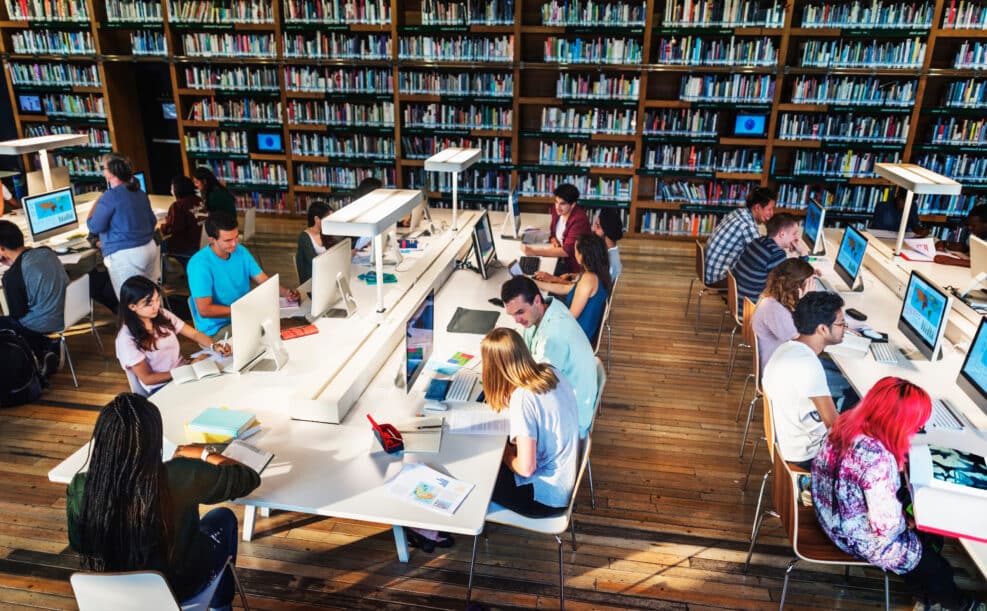 Technology Library Student Learning Concept