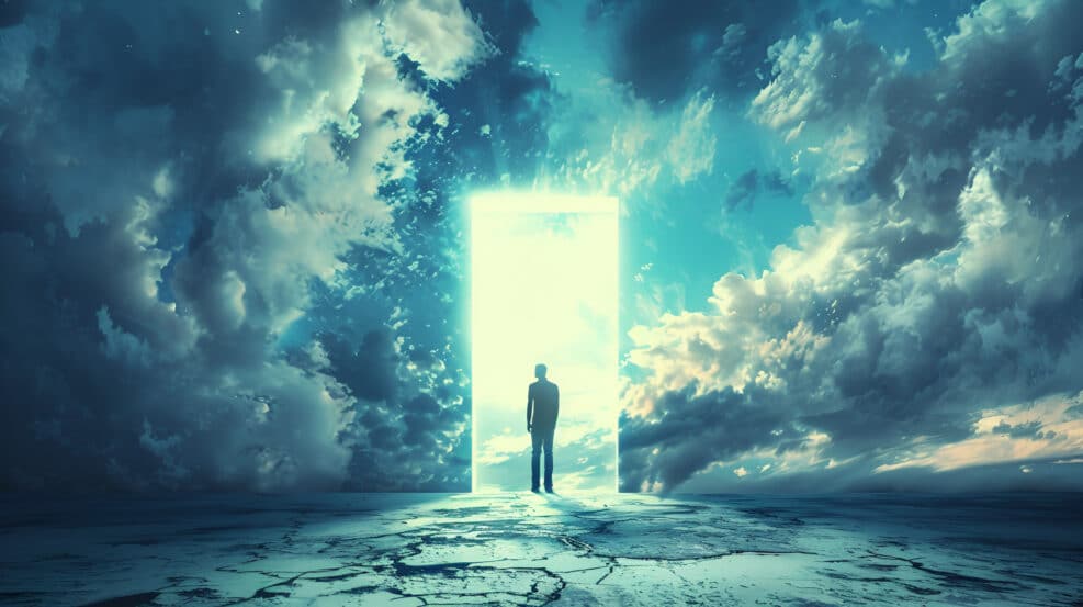 Portal to afterlife, near death experience concept