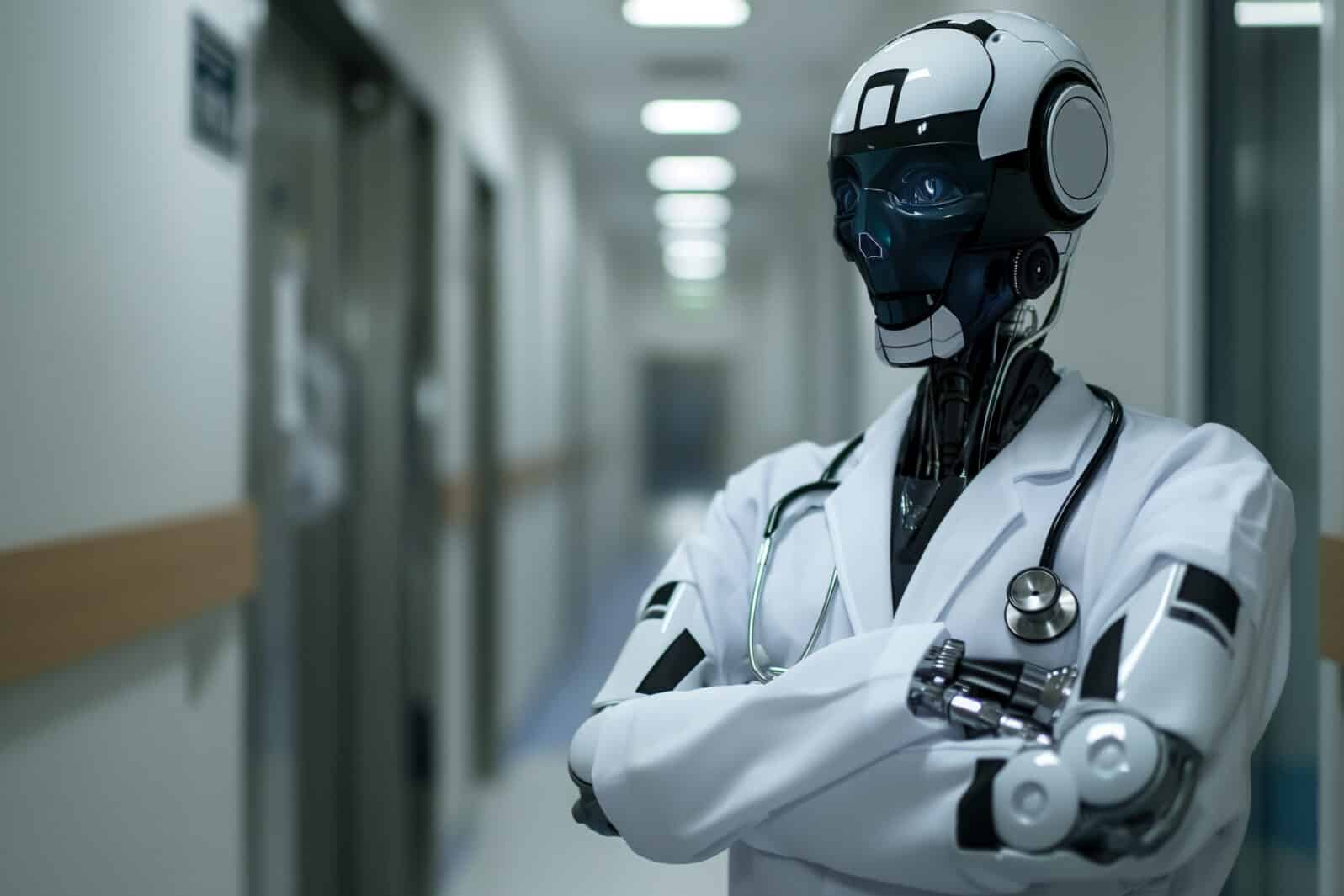 AI Replacing Doctors: The Rise of Robo-Healers - An Ominous Gaze into a Tomorrow Where Machines Don White Coats, Administering Precision Care and Revolutionizing the Medical Landscape.