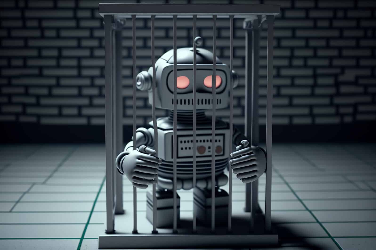 Robot in jail made with Generative AI
