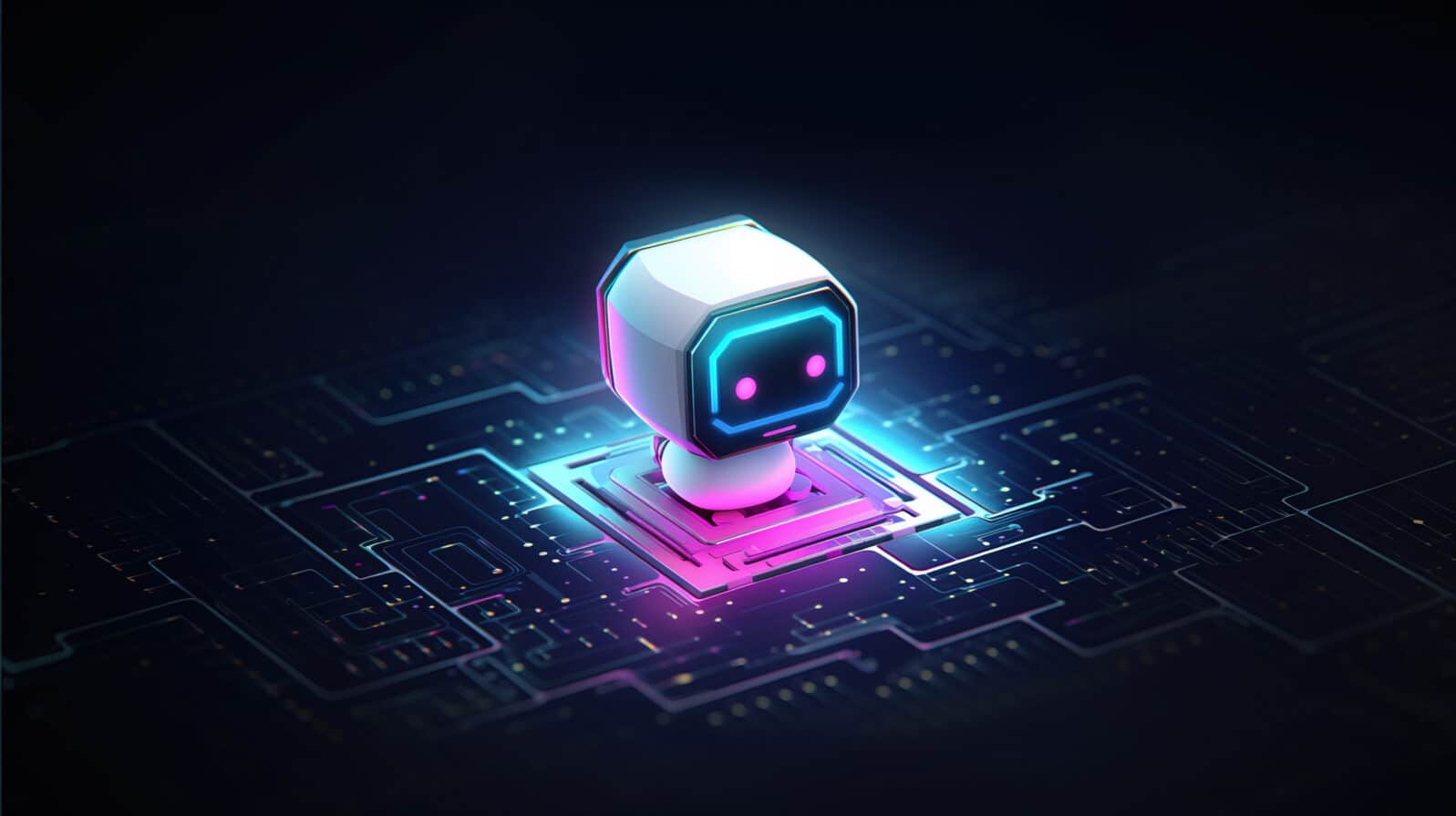 Artificial intelligence chat bot connected to computer processing unit