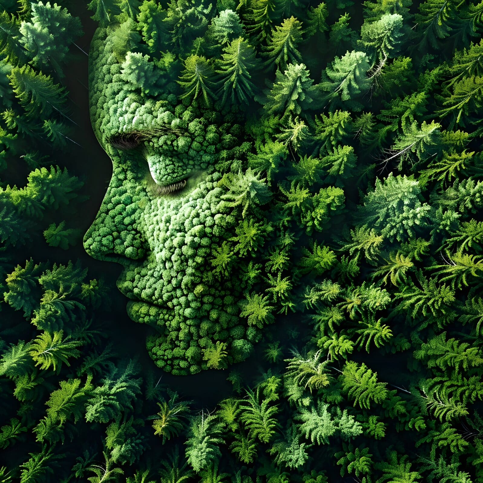 Gaia, illustration de dame nature l'esprit de la forêt.