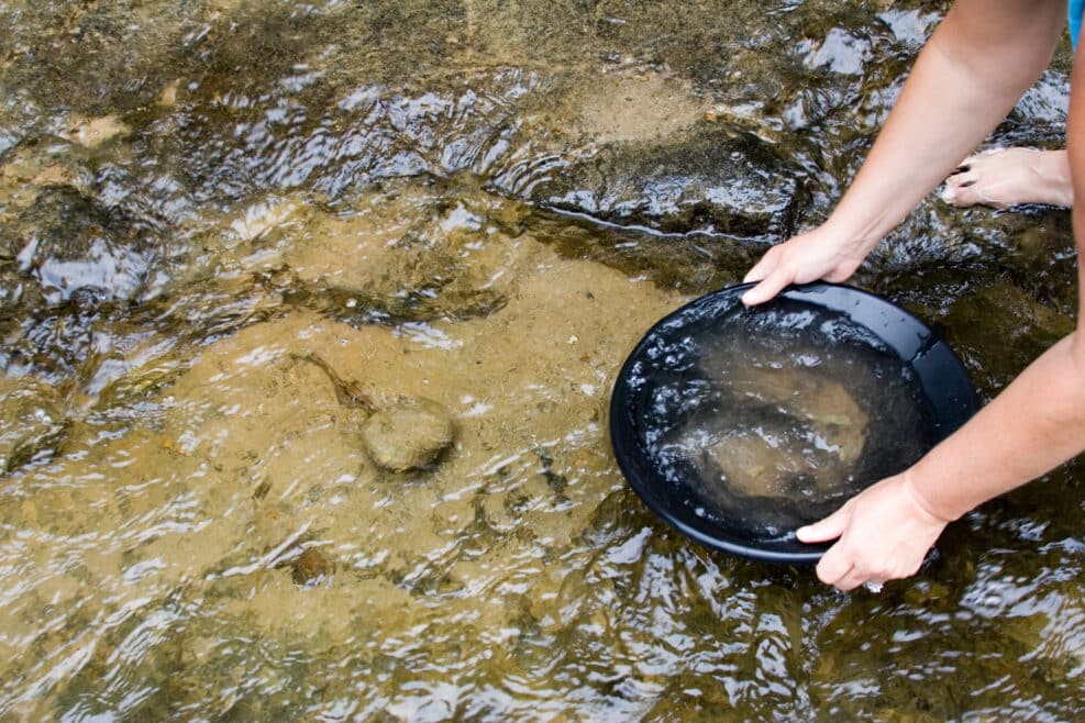 gold panning for gold