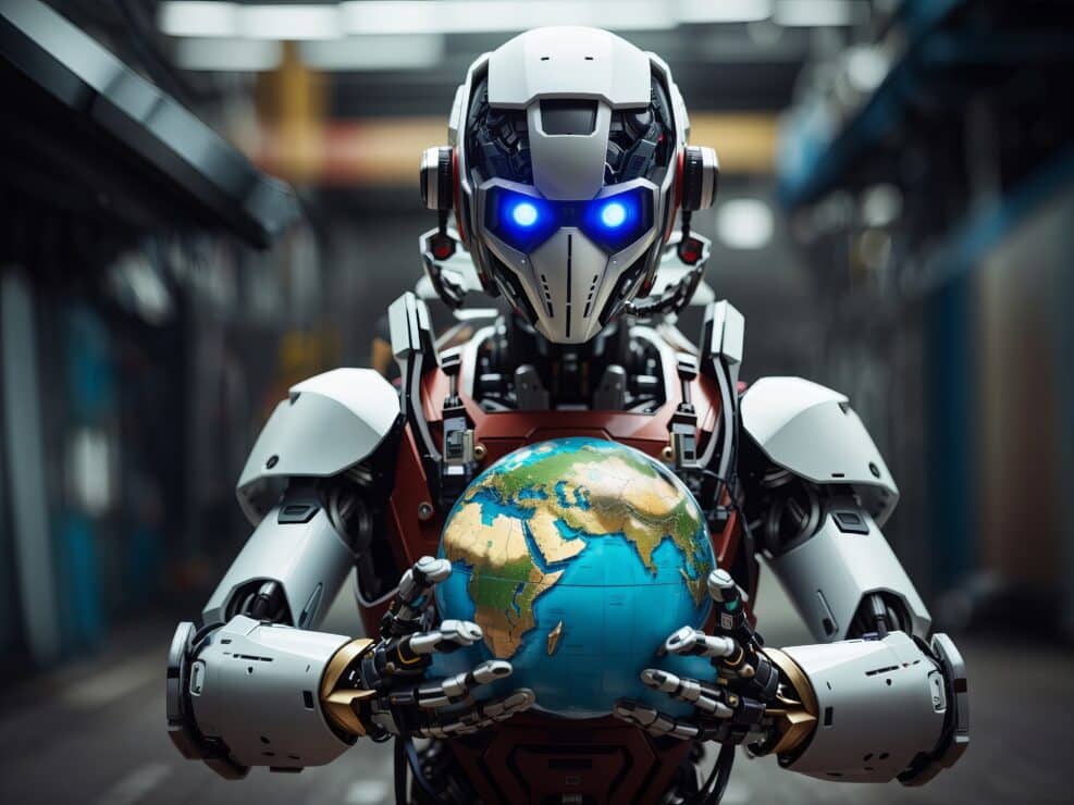 Robot controls the world