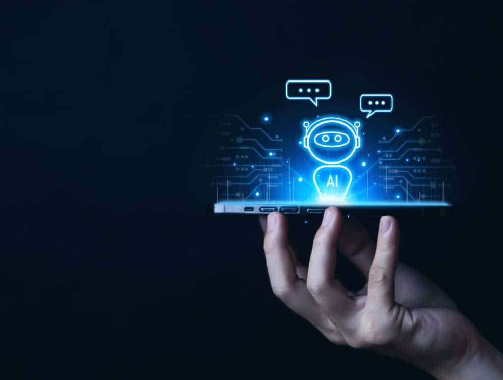 Customers using smartphone technology chat concept ai artificial intelligence Intelligent digital chatbot chat robot