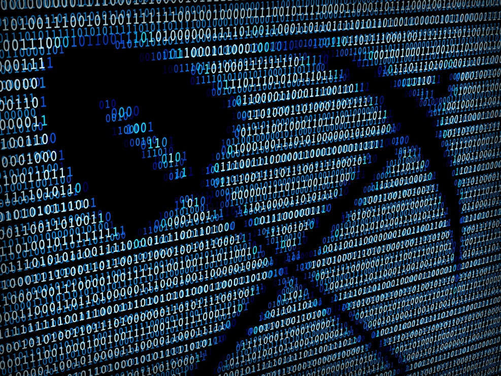 Shovel and pick axe in digital background / A concept of data mining