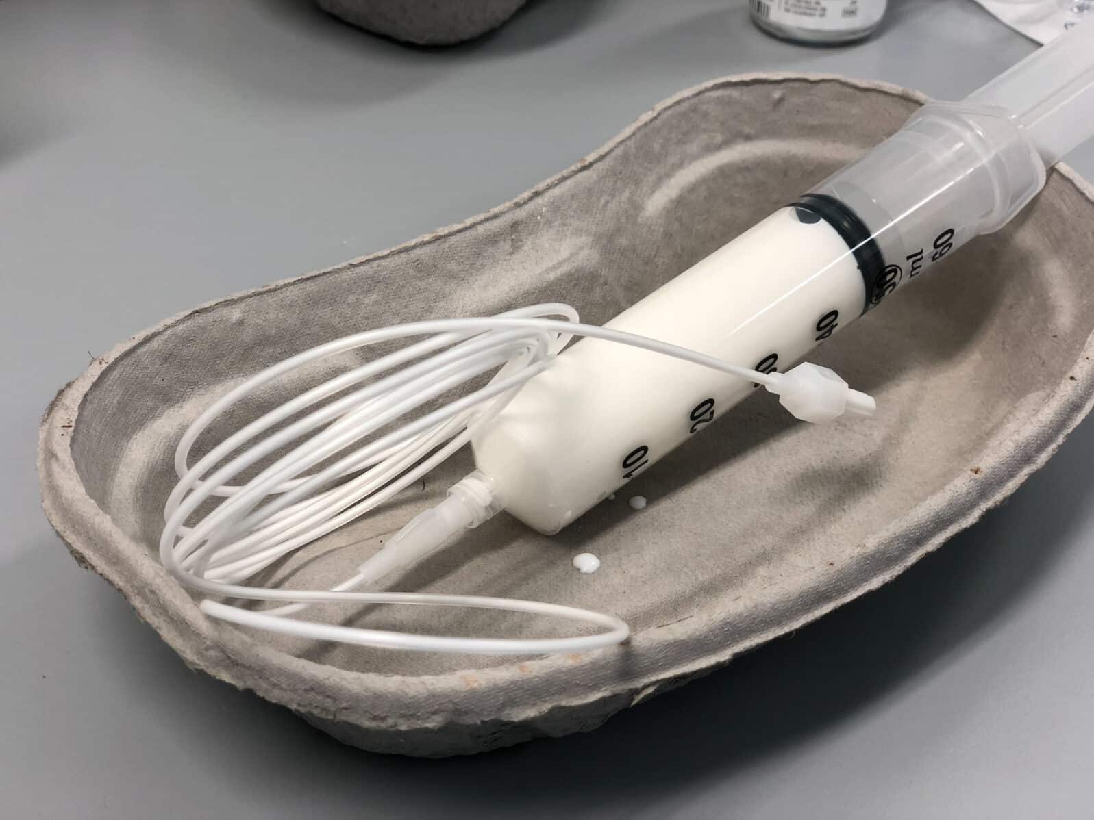 Syringe with anaesthetic drug - Propofol, ready for infusion.