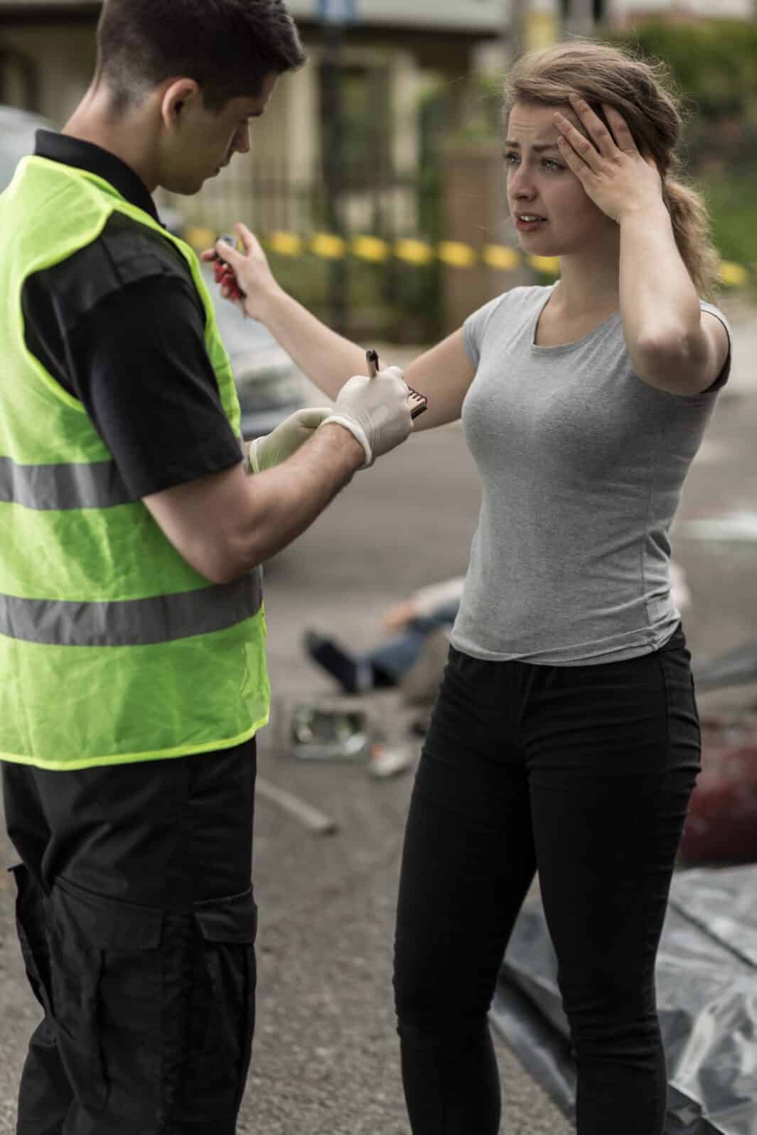 Woman giving information