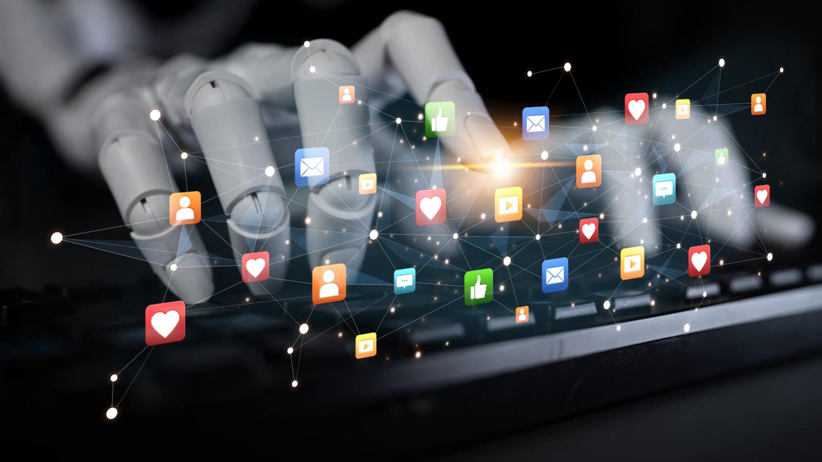 AI enhances social media engagement using intelligent icons, influencer tracking tools, and smart communication platforms for modern digital interaction. Artificial intelligence spline